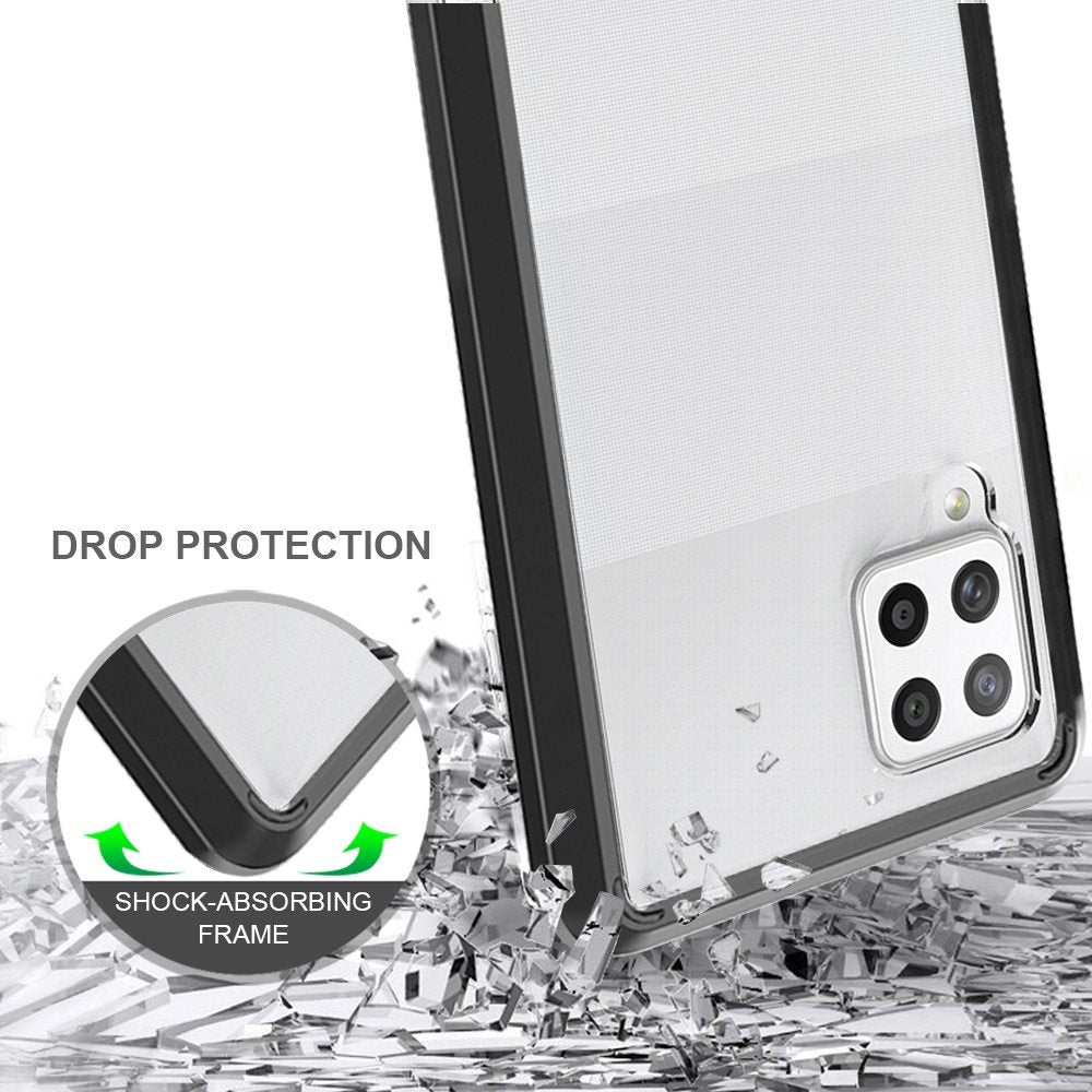 For Motorola Edge 2025 Hybrid Slim Crystal Clear, Shock-Absorption Durable Bumper TPU + Hard PC Back, Transparent Design Case Cover Black