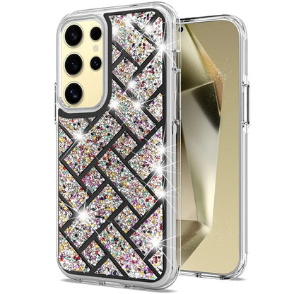 For Samsung Galaxy S25 Ultra Sparkly 3D Design Diamond Shockproof Protective Bling Glitter Rhinestone Hybrid Skin PC & TPU Case Cover