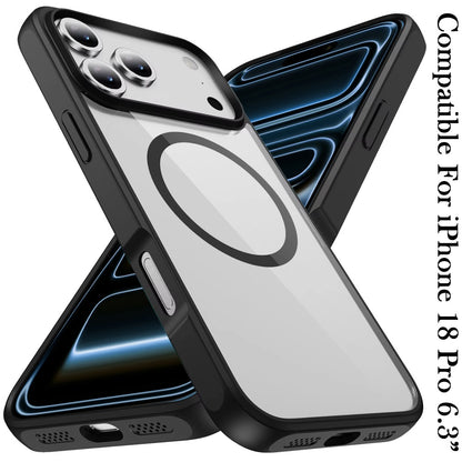 Phone Case for Apple iPhone 18 Pro Transparent Magnetic HQ Shockproof Hybrid 2.0mm Thick AntiSlip Grip Drop Protection Rugged Clear Durable Impact Cover