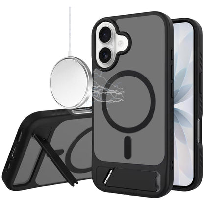 Phone Case for Apple iPhone 17 Matte Magnetic Metal Kickstand Shockproof Grip Anti Slip Durable Protective Heavy Duty Hybrid Cover