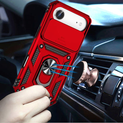 For Apple iPhone 17 Air (6.6") Hybrid Ring Shockproof with 360° Rotate Ring Kickstand, Camera Lens Protection, Soft Edge Bumper Case Cover