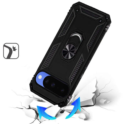 Phone Case for Google Pixel 11 / 11 Pro Rotatable Ring Stand Shockproof Hybrid Armor Anti Slip Heavy Duty Fit Magnetic Car Mount Durable Grip Cover