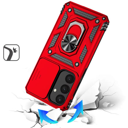 For Samsung Galaxy S26+ / S26 Plus Hybrid Ring Shockproof with 360° Rotate Ring Kickstand, Camera Lens Protection, Soft Edge Bumper Case Cover