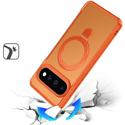 Phone Case for Google Pixel 11 Pro XL Magnetic Ring Stand Matte Finish Shockproof Grip Slim Armor Heavy Duty TPU Protective Hybrid Cover