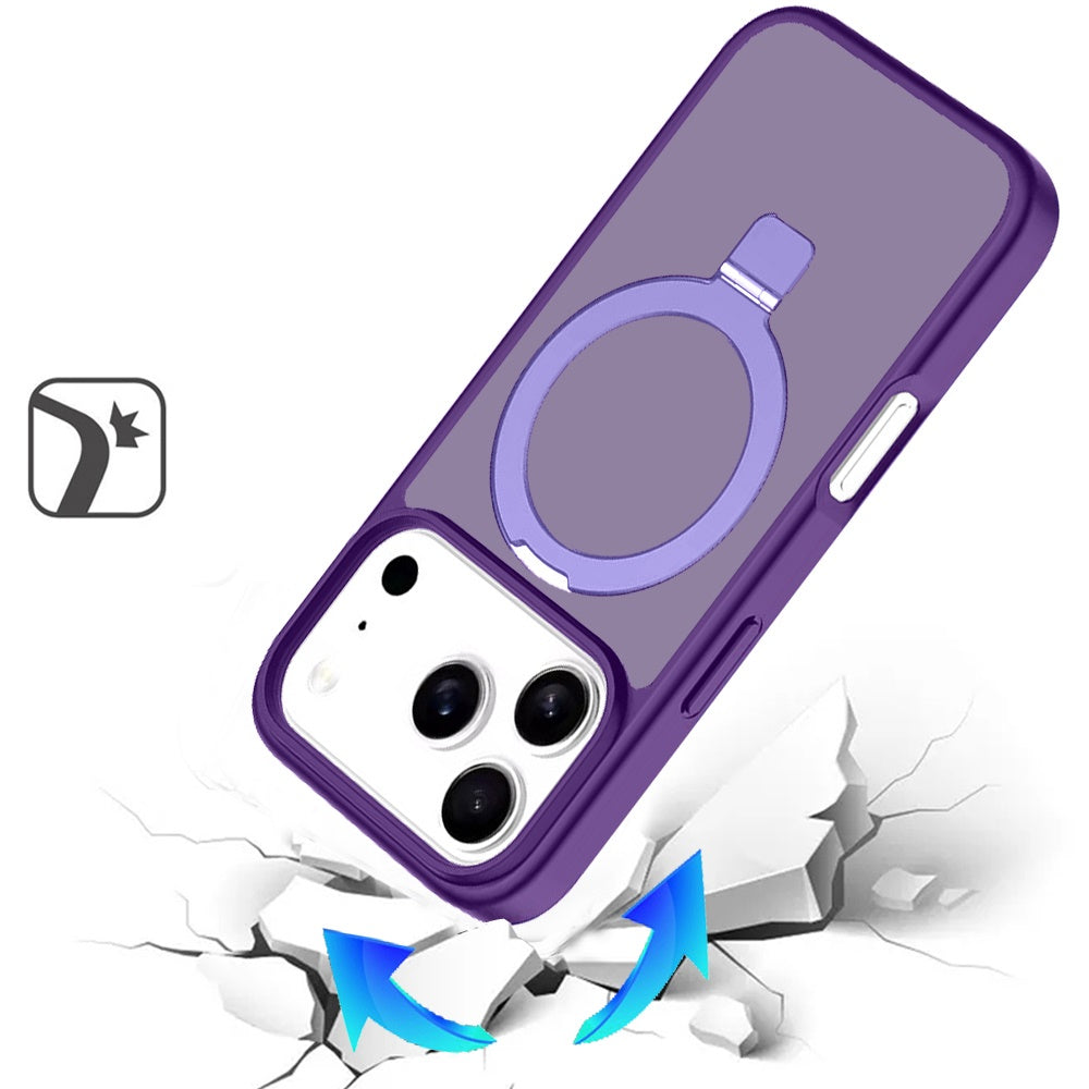 Phone Case for Apple iPhone 18 Pro Max Magnetic Ring Stand Full Rotation Matte Shockproof Grip Anti Slip Durable Camera Protection Hybrid Cover