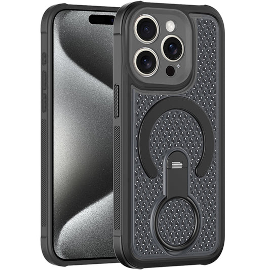 Phone Case for iPhone 15 Pro Max Magnetic Honeycomb Hybrid Rugged Armor Kickstand Dual Layer Shock Absorbing Hard PC Soft TPU Cover