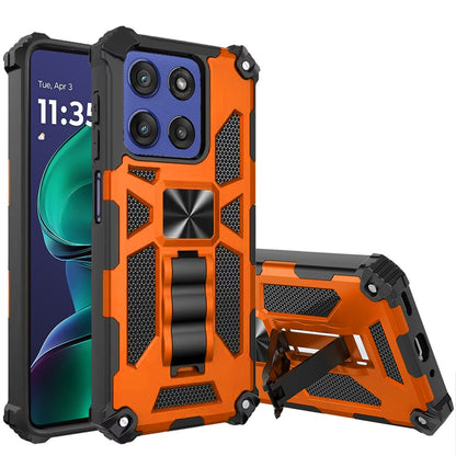 For Motorola Moto G Stylus 5G 2026 /2025 Hybrid Shockproof [Military Grade] Rugged Protective with Magnetic Car Mount & Invisible Stand Case Cover Cosmic Orange