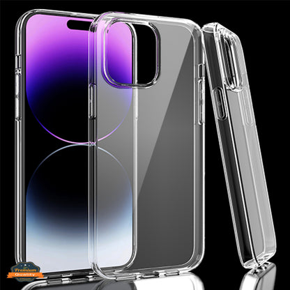 For Apple iPhone 15 Pro (6.1") Slim Transparent Silicone Soft Flexible TPU Gel Rubber Candy Gummy Protective Hybrid Clear Phone Case Cover