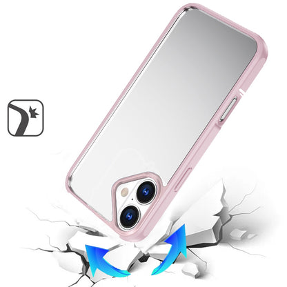 For Apple iPhone 17 (6.3") Hybrid Transparent HQ Slim Shockproof Clear Protective Thick 2.0mm TPU Frame Case Cover Pink