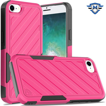 For Apple iPhone 16e Premium Hybrid Rugged lined Shockproof Textured 2-in-1 Non-Slip Hard PC & TPU Non Slip Tough Case Cover