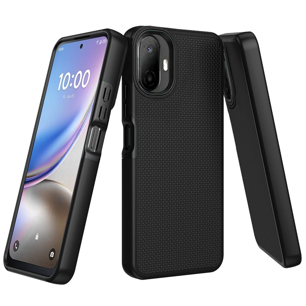 Phone Case for TCL K70 5G Textured Dotted Hybrid Dual Layers Rugged TPU Shock Absorbing Reinforced Bumper Non Slip Grip Cover