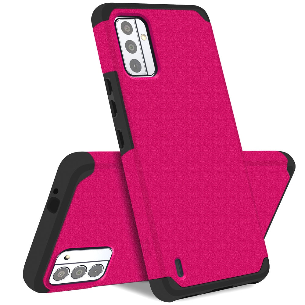 For Cricket Outlast 5G (2024) Tough Shock Absorption Hybrid Dual Layer Hard PC TPU Rubber with Screen Protector Tempered Glass Case Cover