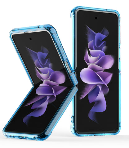 For Samsung Galaxy Z Flip 7 FE Transparent Hybrid Shockproof Hard PC Slim Durable TPU Bumper Protection Case Cover Blue