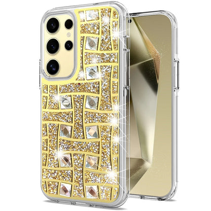 For Samsung Galaxy S25 /S24 Sparkly 3D Design Diamond Shockproof Protective Bling Glitter Rhinestone Hybrid Skin PC & TPU Case Cover