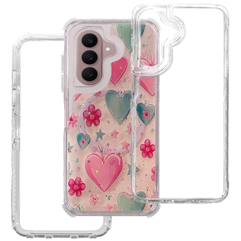 Phone Case for Samsung Galaxy S26 FE /Fan Edition Magnetic Hybrid Fashion Printed Pattern Artwork Stylish Printed Design Dual Layers TPU Rubber SIlicone Hard PC Cover