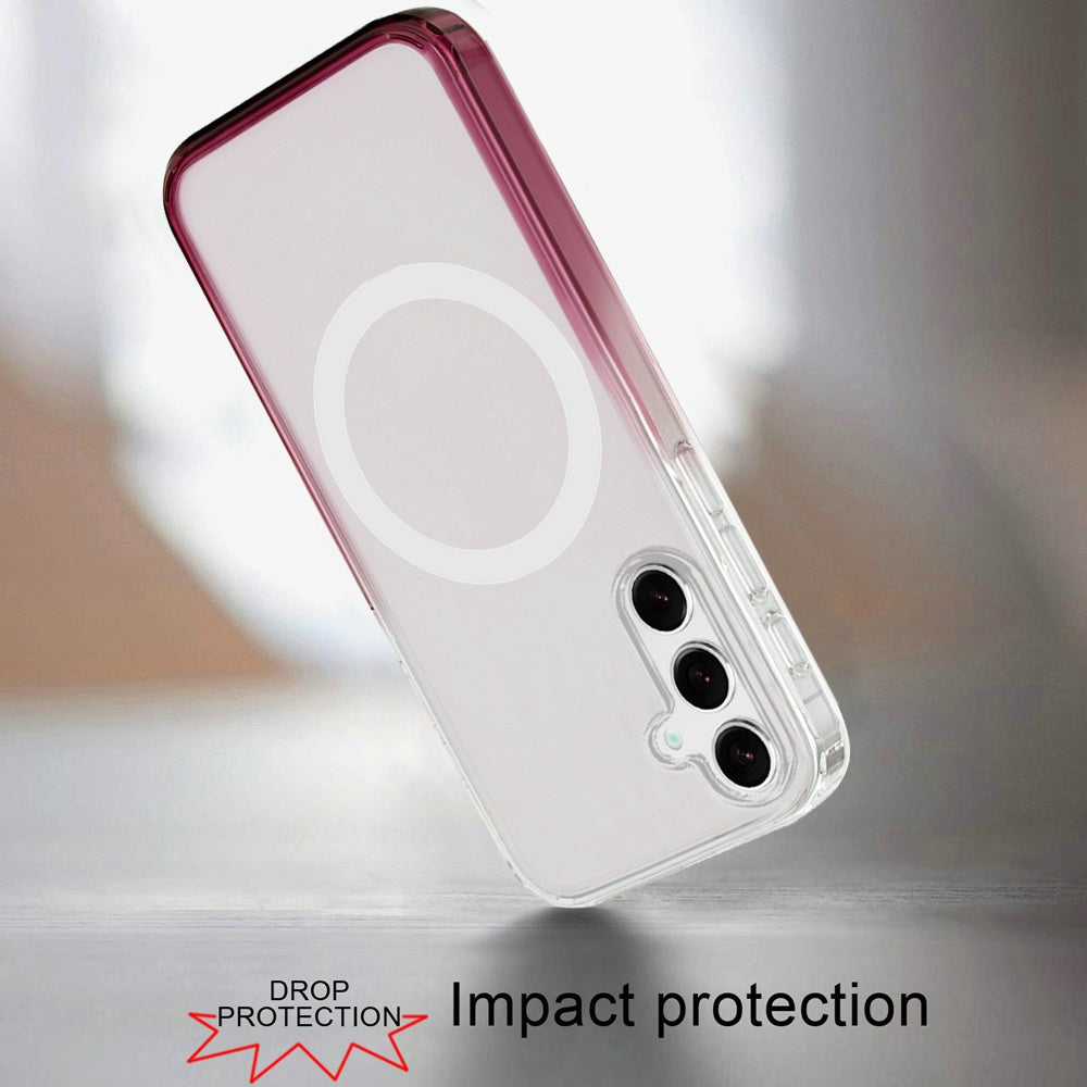 For Samsung Galaxy S25 /S24 Transparent Two Tone Gradiant Magnetic Space [Compatible with Magsafe] Hybrid Shockproof Protective Case Cover