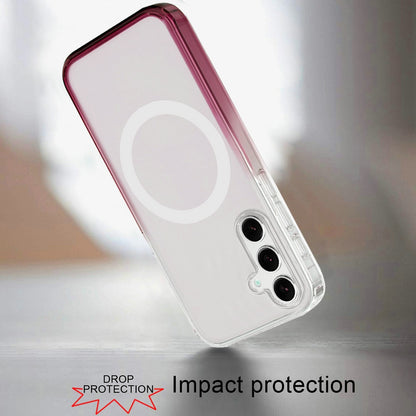 For Samsung Galaxy S25 /S24 Transparent Two Tone Gradiant Magnetic Space [Compatible with Magsafe] Hybrid Shockproof Protective Case Cover