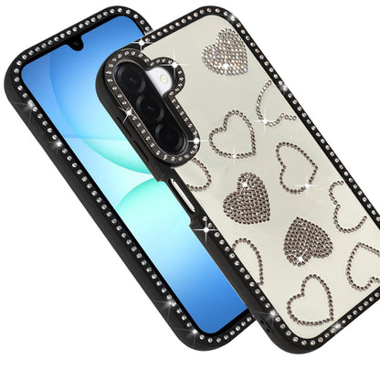 Phone Case for Samsung Galaxy A17 Spread Love Hearts Glitter Shimmer Bling Diamond Edge Shockproof Hybrid Stylish Protective Slim Grip Designer Cover