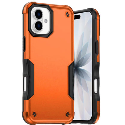 For Apple iPhone 17 Pro (6.3") Slim Tough Shockproof Hybrid Heavy Duty 2in1 Dual Layer TPU Bumper Rugged Rubber Defend Armor Case Cover Cosmic Orange