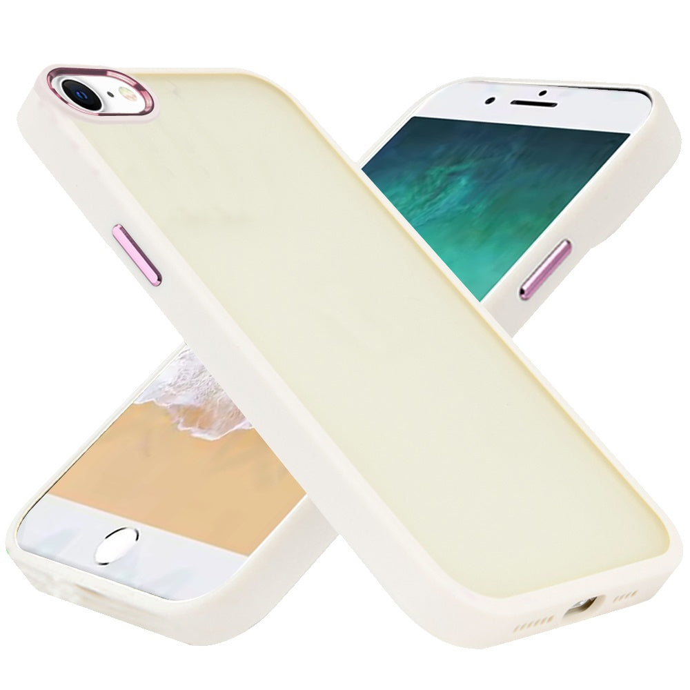 For Apple iPhone 17E /16E Slim Fit Thin Hybrid,Frosted Matte Polished Acrylic Hard PC with TPU Rubber Frame Case Cover