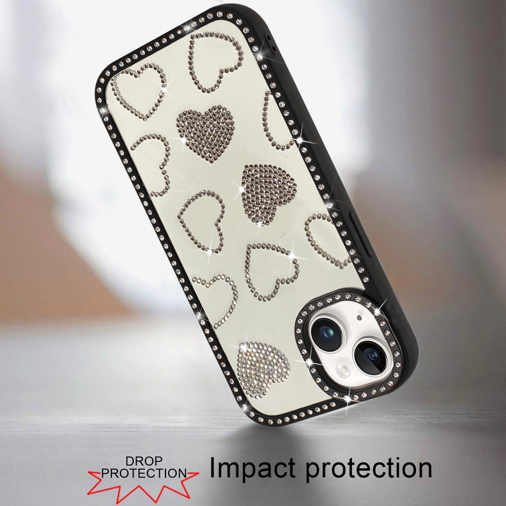 For Samsung Galaxy S26+ / S26 Plus Spread Love Glitter Shimmer Diamond Edge Hybrid Drop Protection Shockproof Design Compatible Case Cover