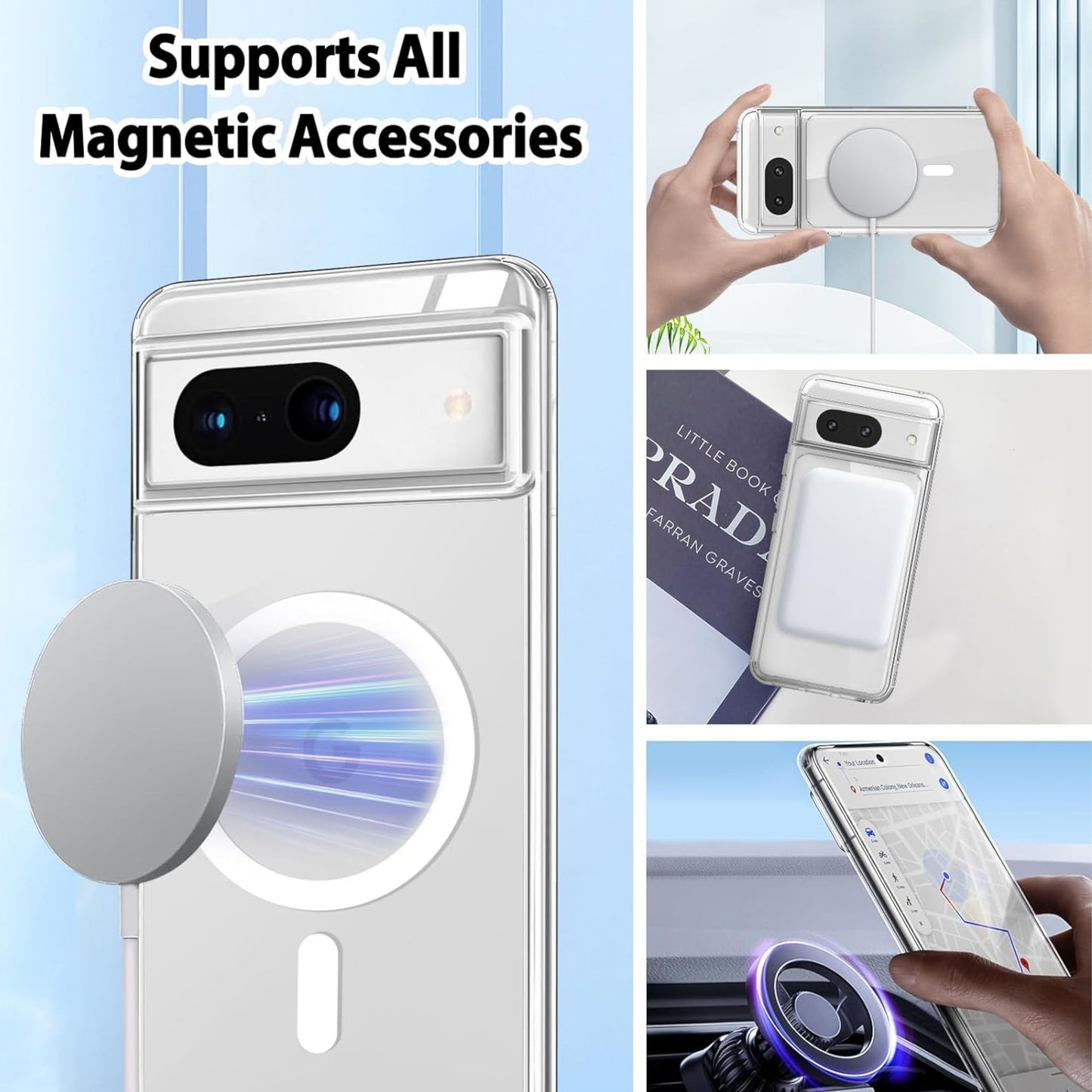 For OnePlus 15R / ACE 6 Hybrid Clear Case Magnetic Back Shockproof Protective Transparent Back, Slim Fit, Wireless Charging Ready Case Cover Clear