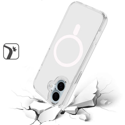 For Apple iPhone 17 AIR MagSafe Compatible Transparent Hybrid Case with Magnetic Circle, Shock Absorption TPU Rubber Case Cover Clear