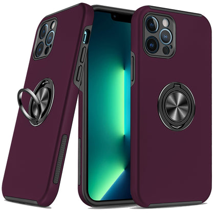 Phone Case for Apple iPhone 13 Pro Max Invisible Ring Stand Shockproof Anti Slip Durable Grip Protective Hybrid Fit Magnetic Car Mount Holder Cover Purple