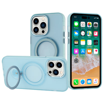 For Apple iPhone 16 Pro Max (6.9") MagSafe Compatible with 360 degree Circle Ring Stand Magnetic Kickstand Slim Hybrid Case Cover