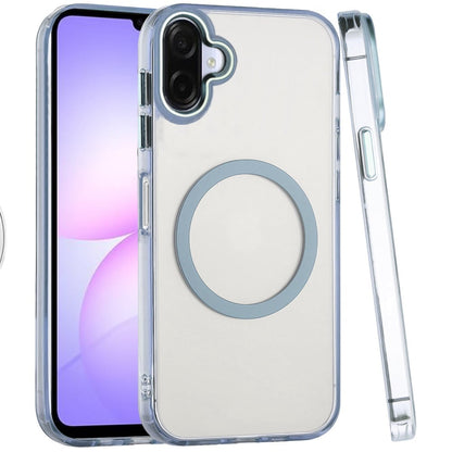 Phone Case Cover for Samsung Galaxy A07 4G Transparent Back Hybrid Case - Magnetic Circle, Color Frame, Metal Buttons, MagSafe Compatible Cover