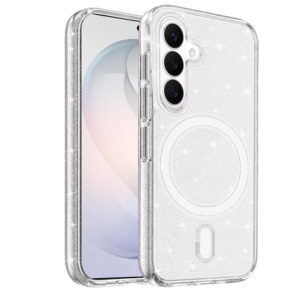 Phone Case for Samsung Galaxy S26 FE /Fan Edition Glitter Magnetic Transparent Shockproof Hybrid TPU Thick 3mm Grip Durable Camera Protection Anti-Slip Cover Clear