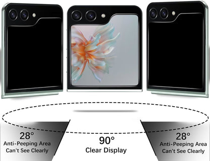 For Samsung Galaxy Z Flip 7 Privacy Screen Protector, Anti Spy Anti Peeping Tempered Glass Full Protective Film, 9H, Anti Scratch, Easy Install Protector Black