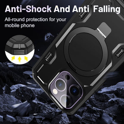 For Apple iPhone 17 Pro Tough Shockproof Hybrid Magnetic Large Rotating Ring Stand Compatible with MagSafe Case Cover
