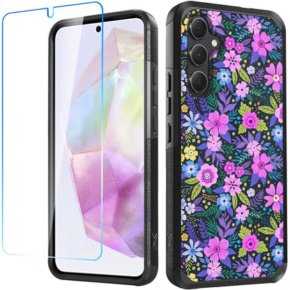 Phone Case for Samsung Galaxy A56 / A36 Slim Tough Hybrid Shockproof Heavy Duty Durable Armor Dual Layer Drop Resistant Impact with Screen Protector Cover Mystical Floral Boom
