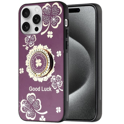 Diamond 3D Fashion Floral Glitter Engraved Luxury Bling Hybrid Shockproof Chrome Edge Protective Grip