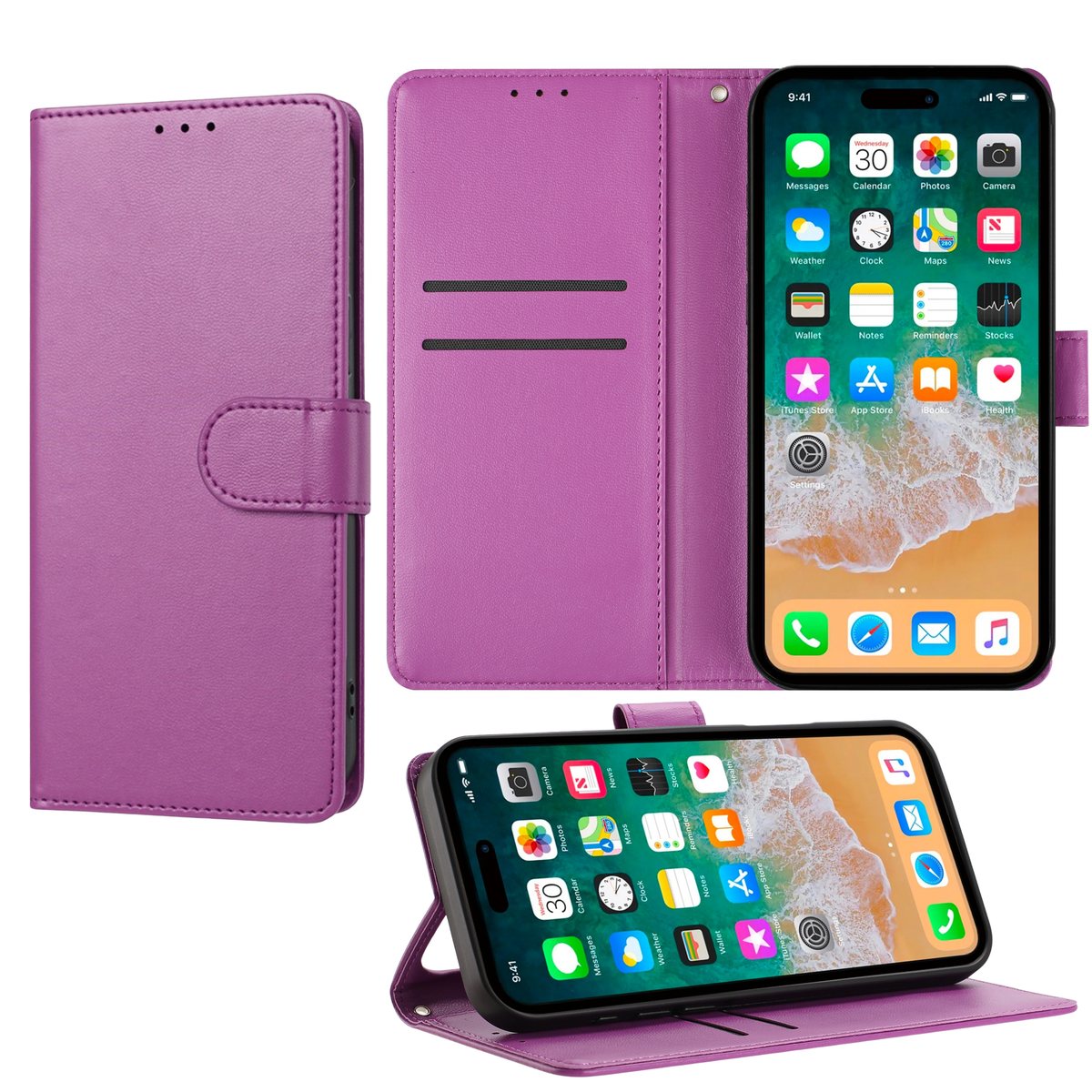 Phone Case for Motorola Moto G 5G 2026/ 2025 Leather Wallet Folio Credit Card Holder with Magnetic Closure Wrist Strap Classic Flip Design Storage Slots Cover Purple