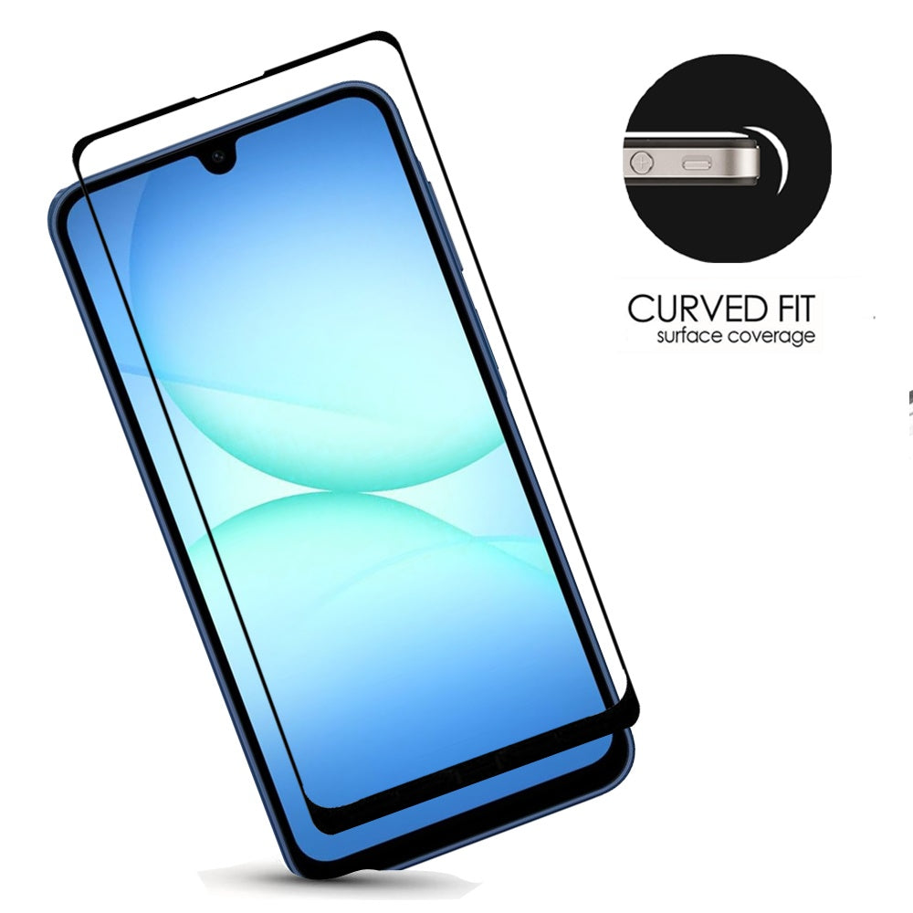For Samsung Galaxy A17 5G Tempered Glass Screen Protector [Full Coverage] Curved Black Edged 9H Hardness Glass Screen Protector Protector Clear Black