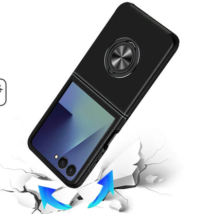 Phone Case for Samsung Galaxy Z Flip 8 Invisible Ring Stand Shockproof Anti Slip Durable Grip Protective Hybrid Slim Fit Magnetic Car Mount Holder Cover