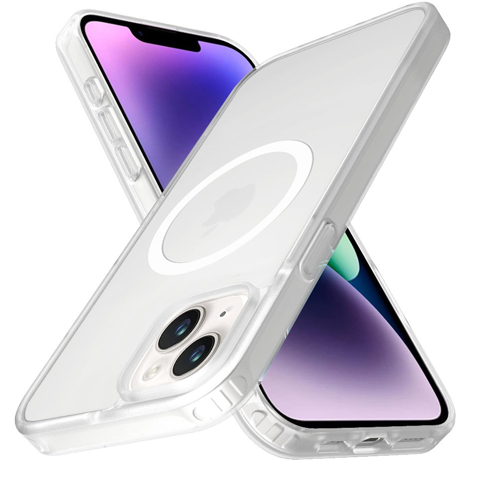 For Apple iPhone 14 /13 MagSafe Compatible Case Hybrid Soft TPU Bumper Hard Translucent Matte Back Slim Shockproof Case Cover