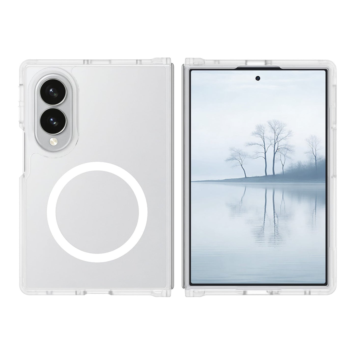 Phone Case for Samsung Galaxy Z Fold 8 Magnetic Matte Hybrid Shockproof Smooth Grip Durable Camera Protection Anti-Slip Soft Touch TPU Armor Cover
