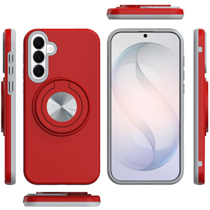 Phone Case for Samsung Galaxy S26 FE /Fan Edition Shockproof Magnetic Ring Stand Rotating CarMount Hybrid Metal Matte Finish AntiSlip Grip Kickstand Cover