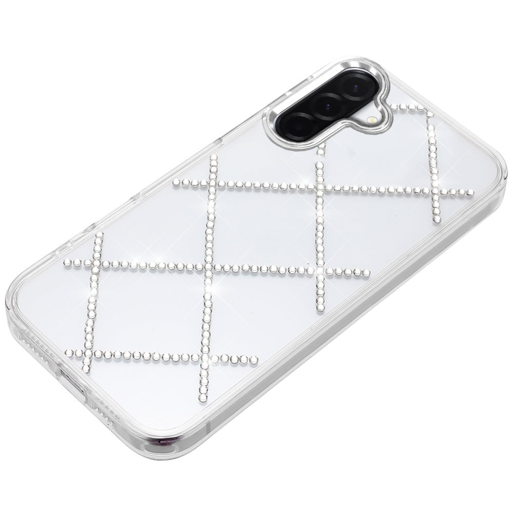 For Samsung Galaxy A17 5G Gem Glitter Diamond Bling Clear Hybrid TPU Cover, Colorful Shockproof Protective Back, Slim Fit for Women Girls Case Cover