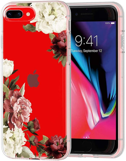 Phone Case Cover for Apple iPhone 17E /iPhone 16E Floral Pattern Hybrid Transparent TPU Silicone, Shock Absorption Bumper, Hard Back Slim Cover