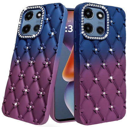 Phone Case for Motorola Moto G 5G 2026 / 2025 Floral Glitter Shimmer Bling Hybrid Shockproof Anti Slip Thick TPU Protective Stylish Design Cover