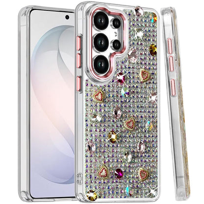Chrome Fashion Hybrid Bling Diamond Heart Rhinestone Decorative Stones Sparkling Embellished Design