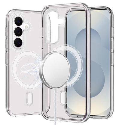 For Samsung Galaxy S26+ / S26 Plus MagSafe Compatible Transparent Hybrid Case with Magnetic Circle, Shock Absorption TPU Rubber Case Cover