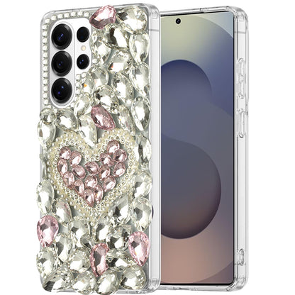 For Samsung Galaxy S26 Ultra Bling Crystal 3D Full Diamonds Luxury Sparkle Rhinestone Hybrid Protective Case Cover