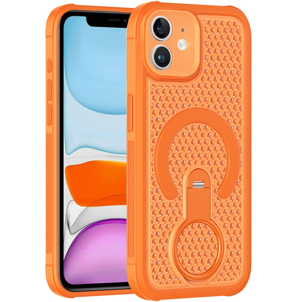 Phone Case for Apple iPhone 11 Magnetic Honeycomb Hybrid Rugged Armor Ring Kickstand Dual Layer Shock Absorbing Hard PC Soft TPU Cover