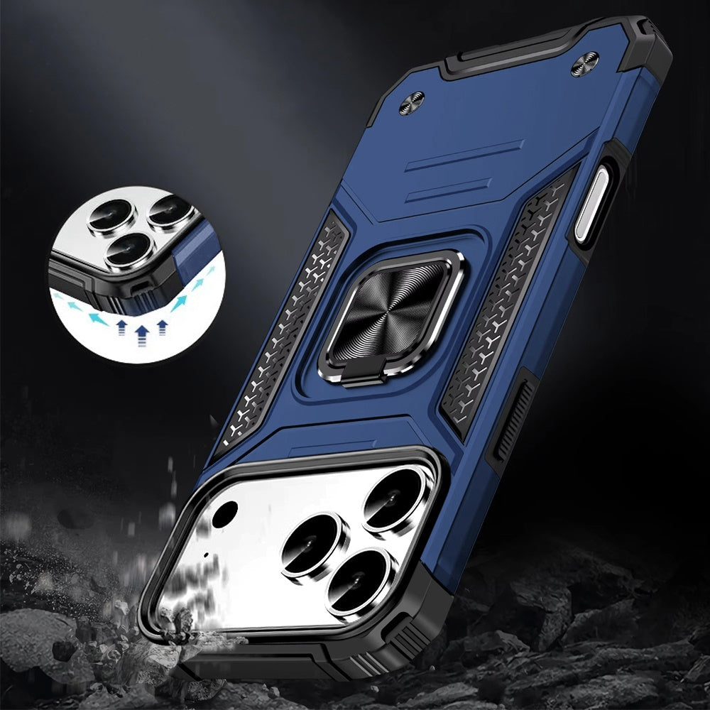 Phone Case for Apple iPhone 18 Pro Magnetic Car Mount Hybrid Ring Stand Shockproof Rugged Grip Armor Heavy Duty Protective TPU Durable Cover