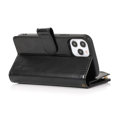 Google Pixel 9 Pro XL (6.8") Leather Zipper Wallet Case 9 Credit Card Slots Cash Money Pocket Clutch Pouch Stand & Strap